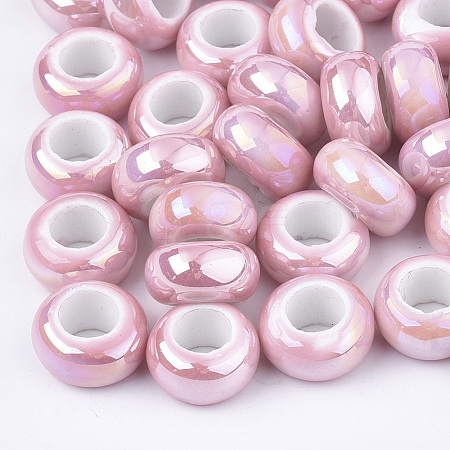 Electroplate Porcelain Beads PORC-T003-01-08-1