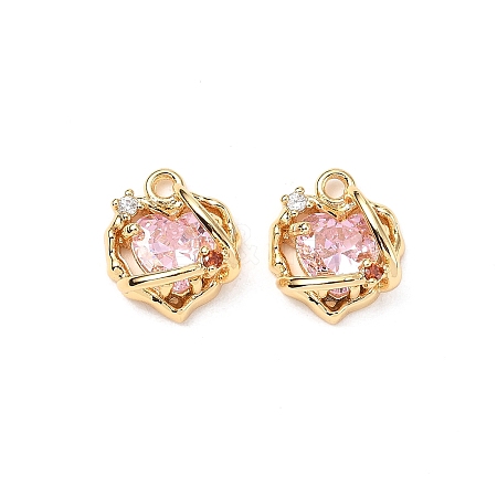Brass Micro Pave Cubic Zirconia Pendants KK-A259-14G-1