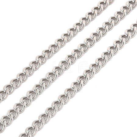 Tarnish Resistant 304 Stainless Steel Cuban Link Chains CHS-K016-03A-P-1