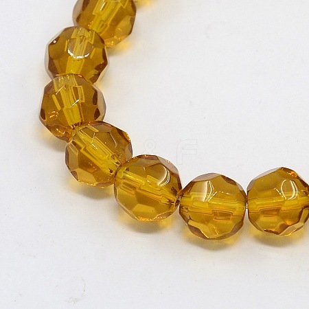Faceted Glass Round Beads Strands X-GF8mmC13-1