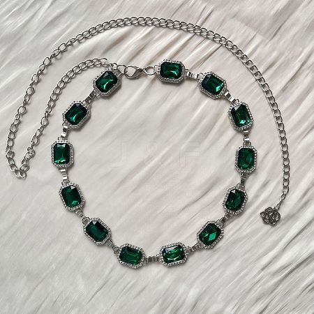 Bohemian Style Alloy Rhinestone Rectangle Link Chain Waist Belly Chains FS-WGF667A-04-1