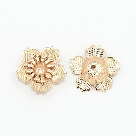 Brass Flower Bead Caps KK-O027-04-1