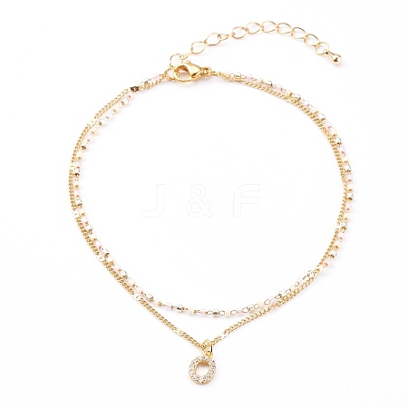 Glass Seed Beads Multi-strand Anklets AJEW-AN00408-03-1