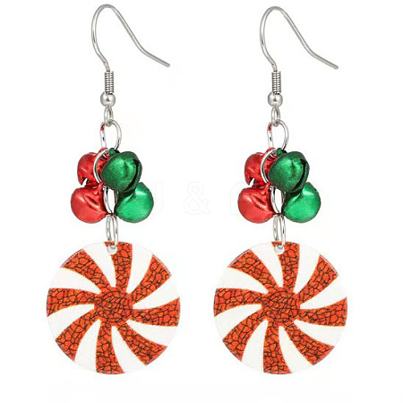 Christmas Theme Alloy Plastic Dangle Earrings FS-WG6FBD6-09-1