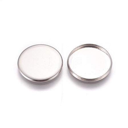 Tarnish Resistant 304 Stainless Steel Plain Edge Bezel Cups STAS-E460-10P-18mm-1