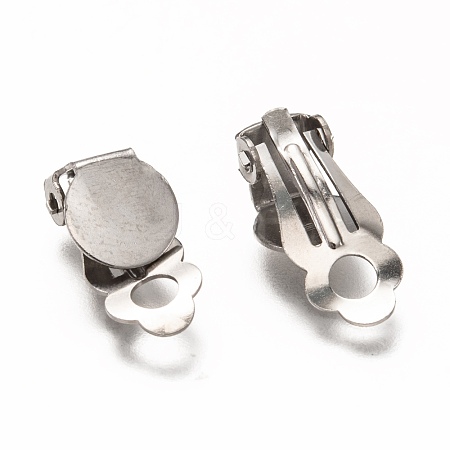 304 Stainless Steel Clip-on Earring Findings STAS-L259-001C-P-1