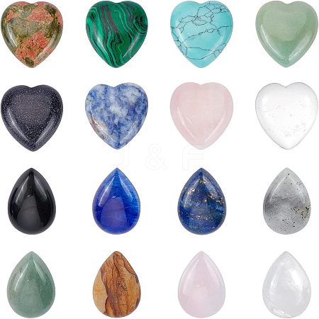 16Pcs 16 Style Gemstone Cabochons G-FH0001-44-1