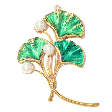 304 Stainless Steel with Green Enamel Big Pendants SA-OY003-42G-1