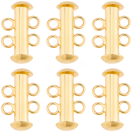 6Pcs Brass Slide Lock Clasps KK-BBC0027-58A-1