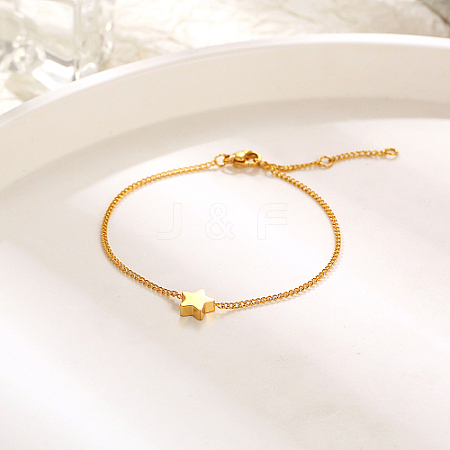 304 Stainless Steel Star Link Bracelet for Women YU5117-1-1