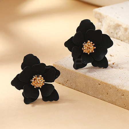 Sweet and Stylish Multi-layer Petal Flower Stud Earrings for Women DF7848-1-1