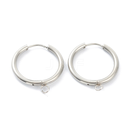 Tarnish Resistant 201 Stainless Steel Huggie Hoop Earring Findings STAS-P283-01I-P-1