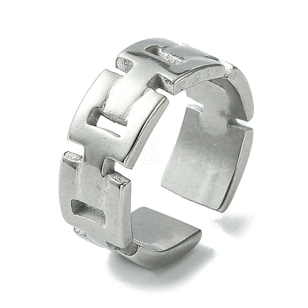 Non-Tarnish 304 Stainless Steel Open Cuff Ring RJEW-L110-023P-1