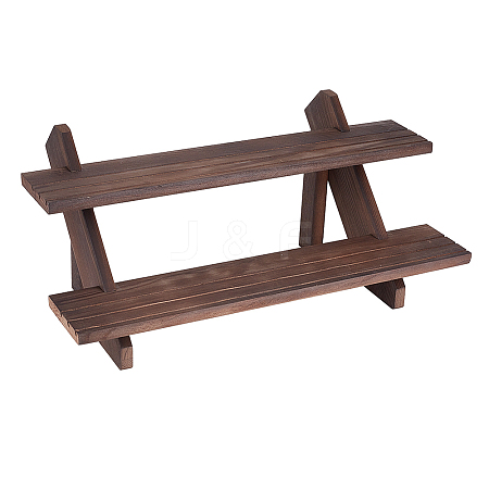 DIY 2 Tier Stair Style Wooden Plant Stand Kit ODIS-WH0029-26B-1