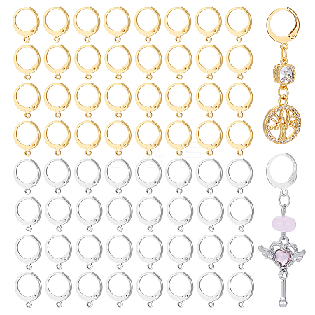100Pcs 2 Styles 304 Stainless Steel Leverback Earring Findings STAS-PH0007-17-1