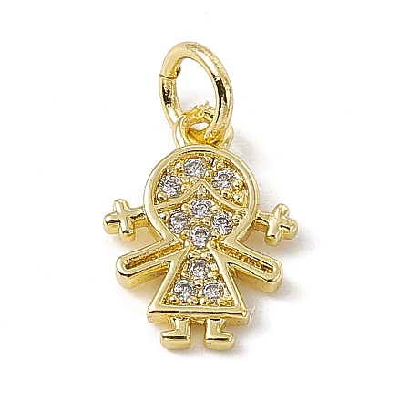 Brass Micro Pave Cubic Zirconia Charms ZIRC-F132-20G-1