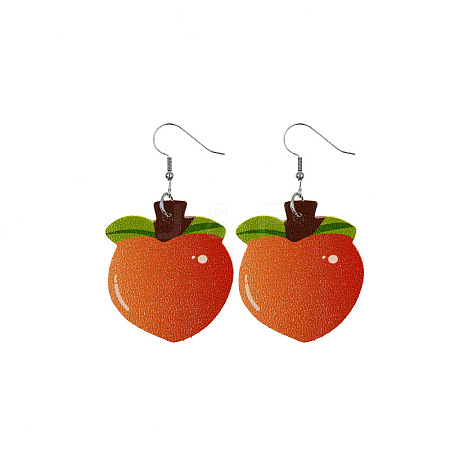 PU Leather Dangle Earrings PW-WGD51FB-07-1