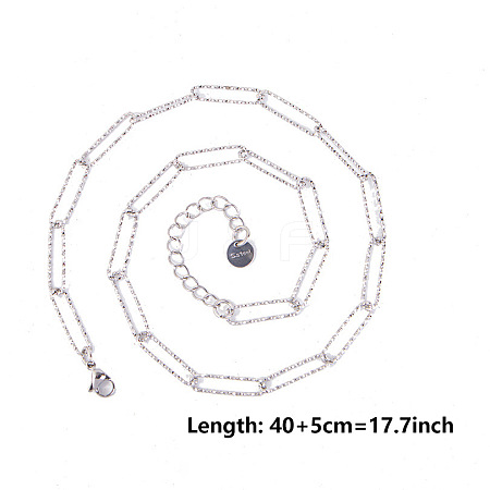 Unisex 304 Stainless Steel Paperclip Chains Necklaces SB4565-1-1