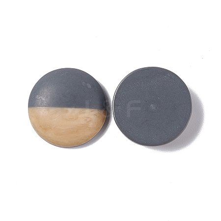 Two Tone Wood Grain Frosted Imitation Leather Style Resin Cabochons LS-RESI-G053-01E-1