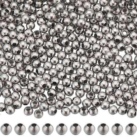 SUNNYCLUE 304 Stainless Steel Round Seamed Beads STAS-SC0006-95A-1