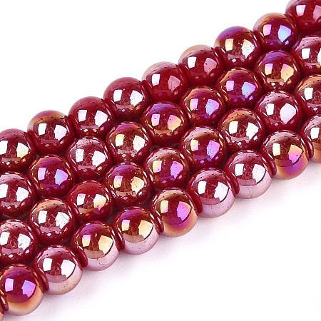 Electroplate Opaque Glass Beads Strands LS-GLAA-T032-P6mm-AB23-1