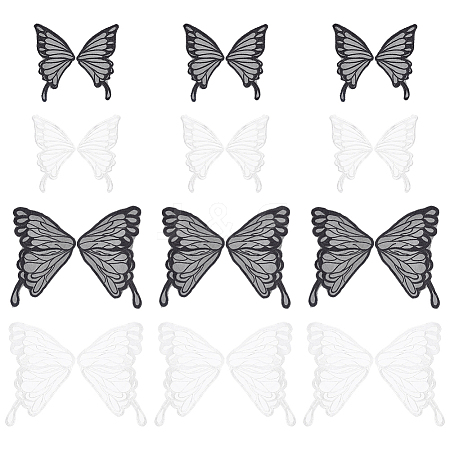12Pcs 4 Styles Polyester Butterfly Wings FIND-FG0005-18-1