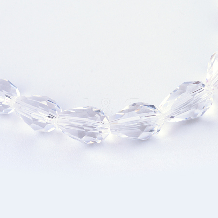 Transparent Glass Bead Strands GLAA-R024-6x8mm-06-1