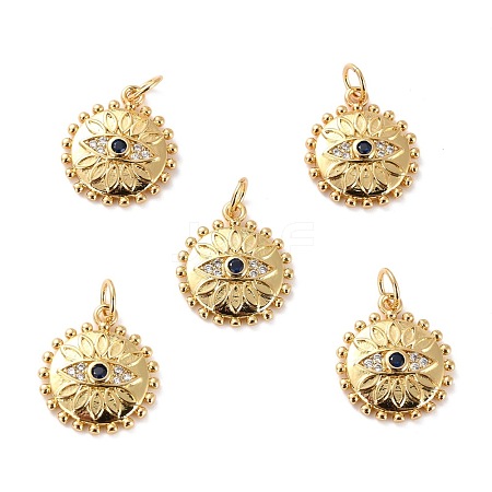 Brass Micro Pave Cubic Zirconia Pendants ZIRC-P092-019G-RS-1