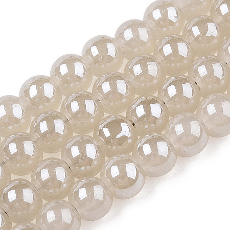 Electroplate Glass Beads Strands EGLA-Q062-6mm-E08-01-1