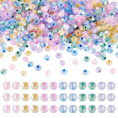 405Pcs Eletroplated Transparent Glass Beads GLAA-TA0003-66B-1