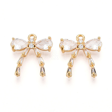 Brass Micro Pave Cubic Zirconia Pendants KK-N261-93A-G-1