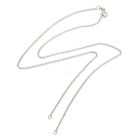 Rhodium Plated 925 Sterling Silver Rolo Chains Necklace Making STER-B001-05P-1