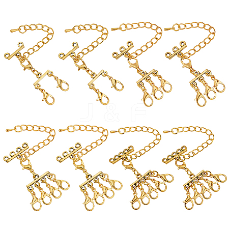 8Pcs 4 Styles Zinc Alloy Lobster Claw Clasps FIND-GO0003-31A-1