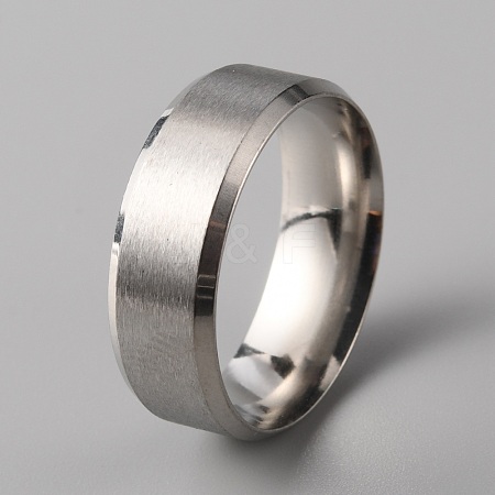 201 Stainless Steel Plain Band Ring for Men Women RJEW-WH0010-06G-MP-1