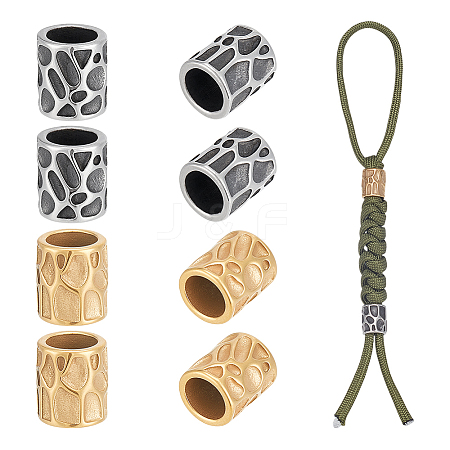 8Pcs 2 Colors 304 Stainless Steel Beads STAS-UN0064-10-1