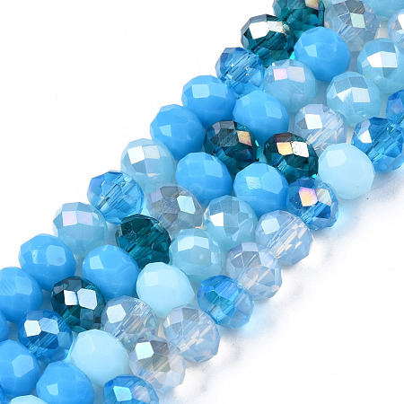 Electroplate Glass Beads Strands EGLA-N002-12E-1