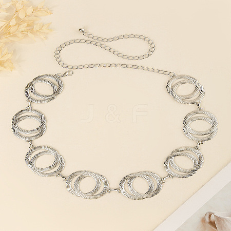 Double Ring Alloy Link Chain Waist Belly Chains for Women FS-WG31063-01-1