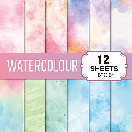 12 Sheets Watercolour Scrapbook Paper Pad PW-WG4A86D-01-1