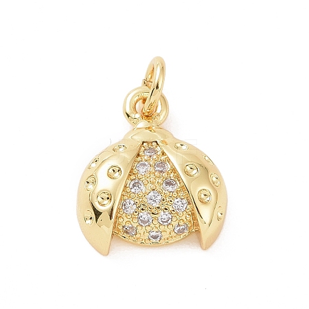 Brass Micro Pave Cubic Zirconia Charms KK-C012-44G-1