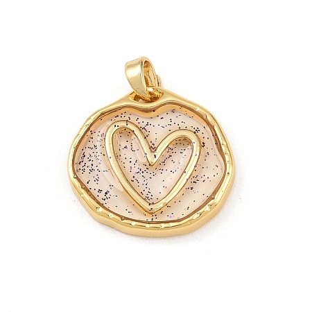 Transparent Epoxy Resin Brass Pendants LS-KK-B163-01G-02-1