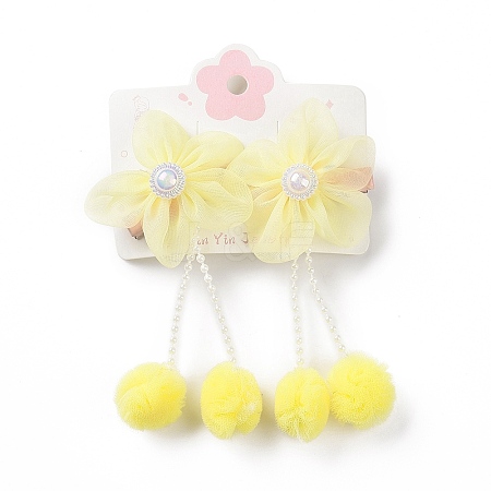 Flower Cloth Metallic Alligator Hair Clips LS-PHAR-D013-01B-1