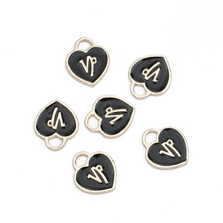 Alloy Enamel Charms with 12 Constellations ENAM-CJC0004-01K-1
