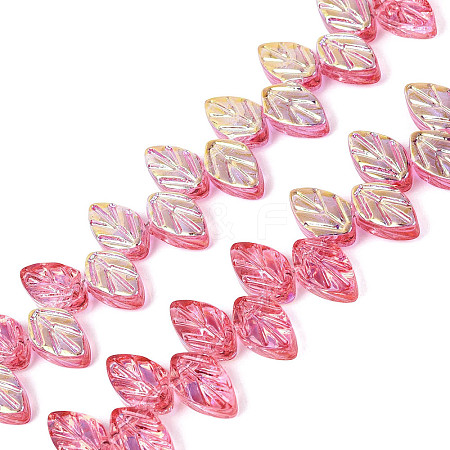 Electroplate Transparent Glass Beads Strands EGLA-N056-03A-06-1