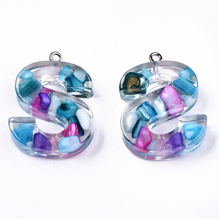 Transparent Epoxy Resin Pendants CRES-S364-001S-1