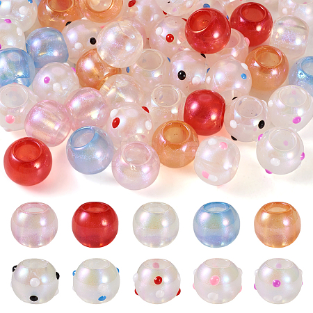  50Pcs 10 Colors Opaque Acrylic Beads OACR-TA0001-19-1