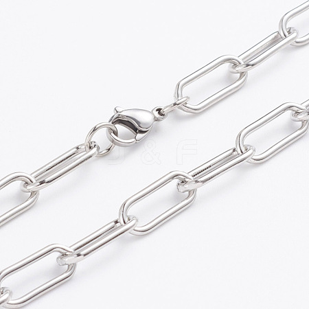 Non-Tarnish 304 Stainless Steel Paperclip Chains STAS-I146-02P-1