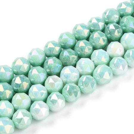 Anti-Tarnish Electroplate Glass Beads Strands GLAA-N010-8mm-03-1