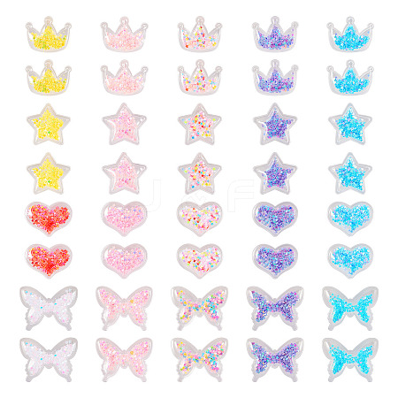 40Pcs 20 Style Crown/Star/Heart/Bowknot Plastic Cabochons KY-TA0001-27-1