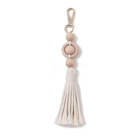 Handmade Macrame Nylon Thread Pendant Decorations HJEW-P019-09G-01-1