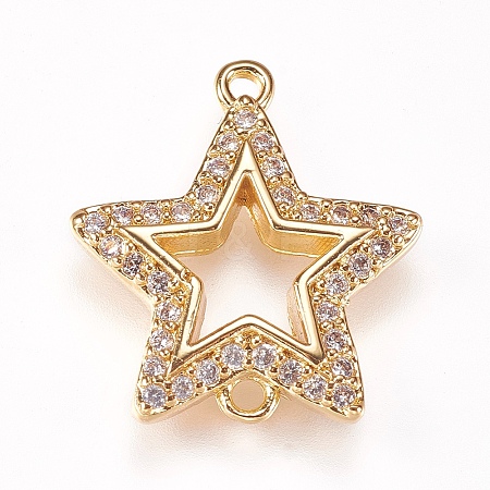 Brass Micro Pave Cubic Zirconia Links LS-ZIRC-K073-02-01G-1